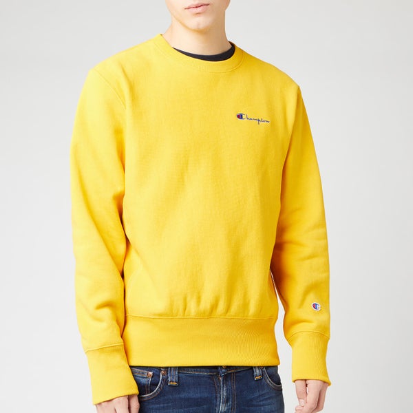 Champion Men's Small Script Sweatshirt - Yellow