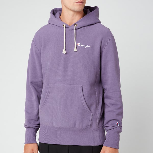 Champion Men's Small Script Hooded Sweatshirt - Purple