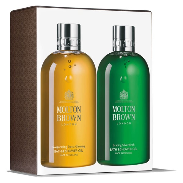 Molton Brown Invigorating Suma Ginseng & Bracing Silverbirch Bath and Shower Gel Duo 2 x 300ml
