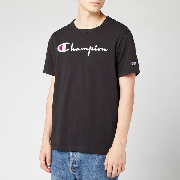 Champion Men's Big Script Crew Neck T-Shirt - Black