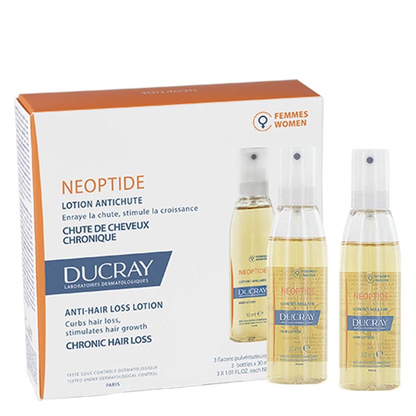 Ducray Neoptide Women's Hair Lotion Treatment for Progressive Thinning Hair 3 x 1 oz