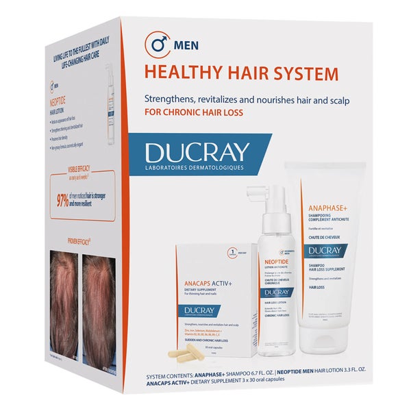 Ducray Men's Healthy Hair System for Chronic Thinning Hair (Worth $240.00)