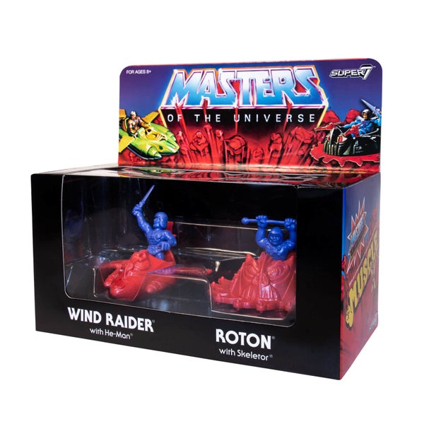 Super7 Maîtres de l'Univers Wind Raider, He-Man, Roton et Skeletor M.U.S.C.L.E. Figurines - Exclusivité Zavvi (4-Pack)