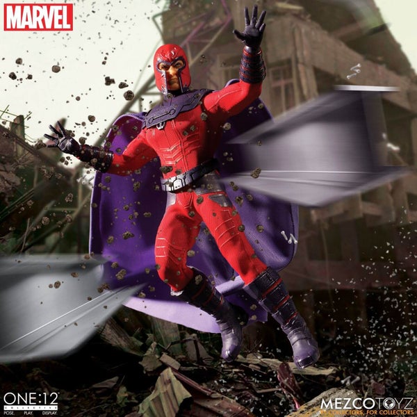 Figurine de collection articulée Magnéto de Marvel X-Men, échelle 1:12 – Mezco