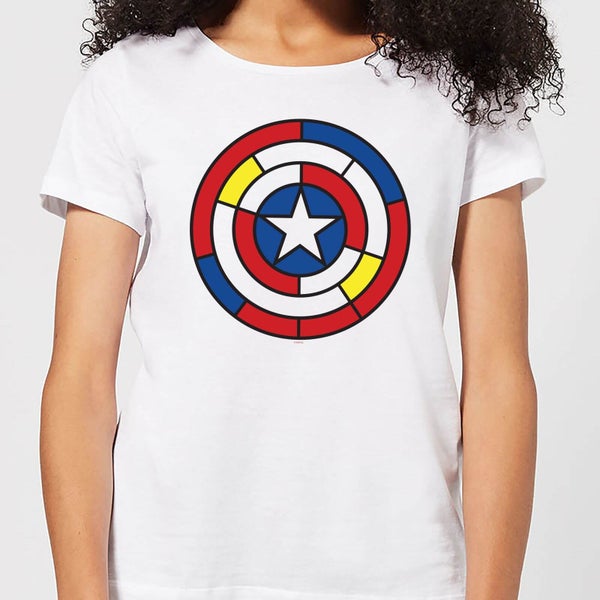 Marvel Captain America Stained Glass Shield dames t-shirt - Wit