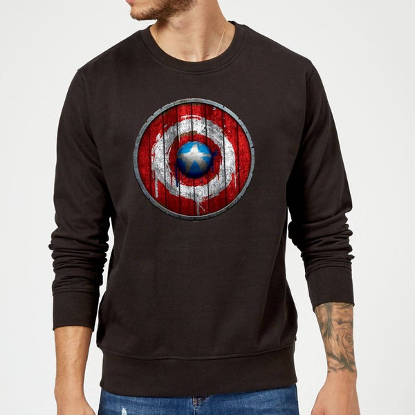 Marvel Captain America Wooden Shield Sweatshirt - Black
