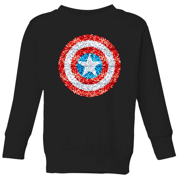 Marvel Captain America Pixelated Shield Kids' Sweatshirt - Black