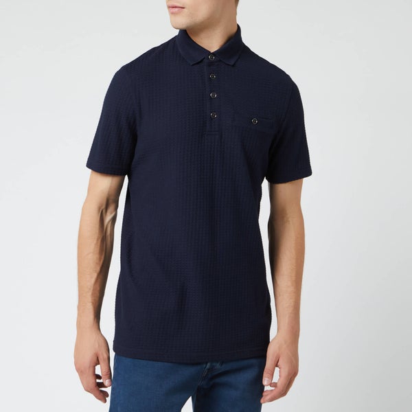 Ted Baker Men's Textured Polo Shirt - Navy