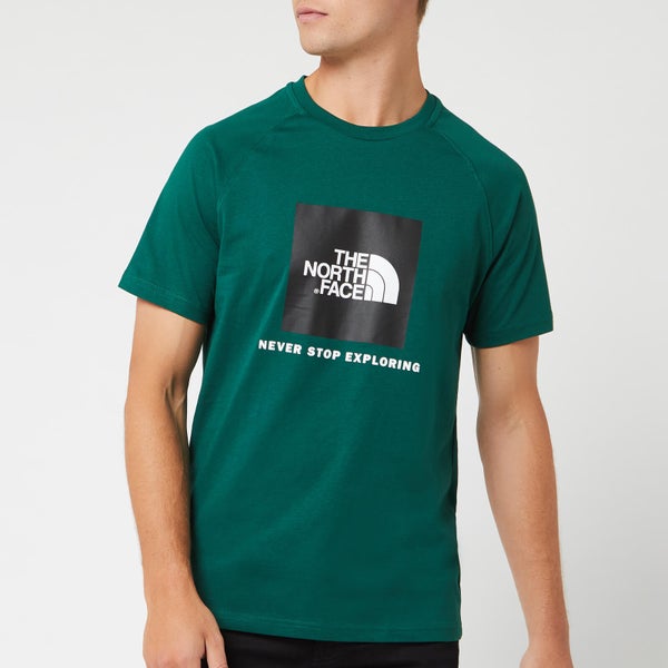The North Face Men's Short Sleeve Raglan Redbox T-Shirt - Night Green