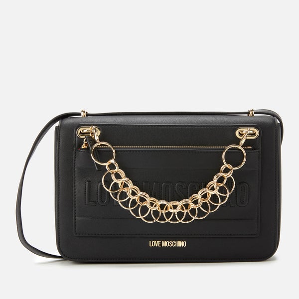 Love Moschino Women's Chain Detail Shoulder Bag - Black