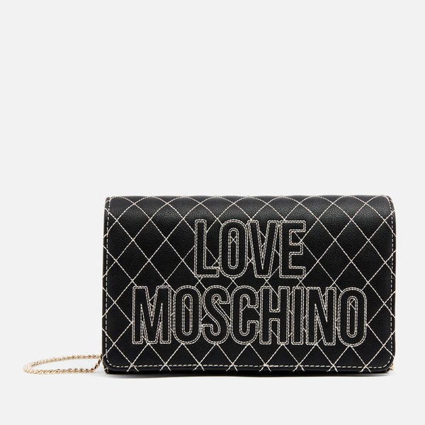 Love Moschino Women's Quilted Logo Shoulder Bag - Black