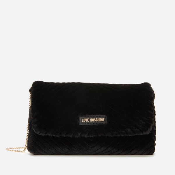 Love Moschino Women's Faux Fur Shoulder Bag - Black