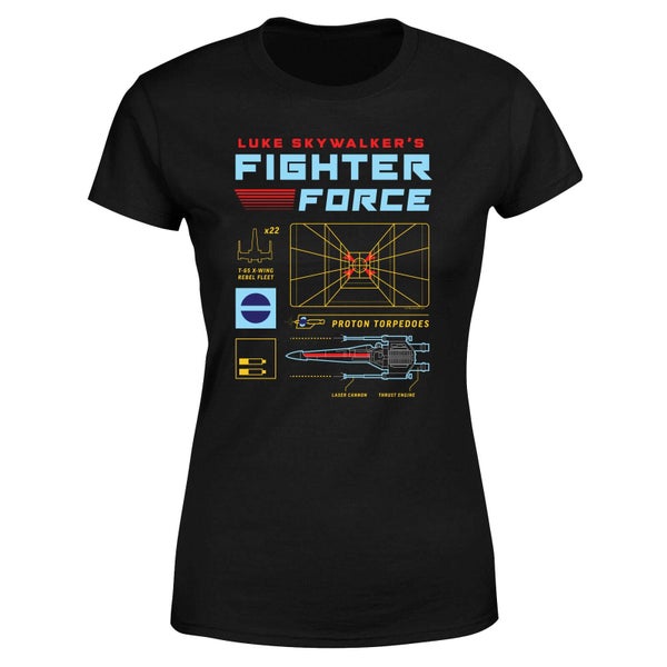 T-Shirt Star Wars Fighter Force - Femme - Noir