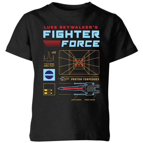 Star Wars Fighter Force kinder t-shirt - Zwart