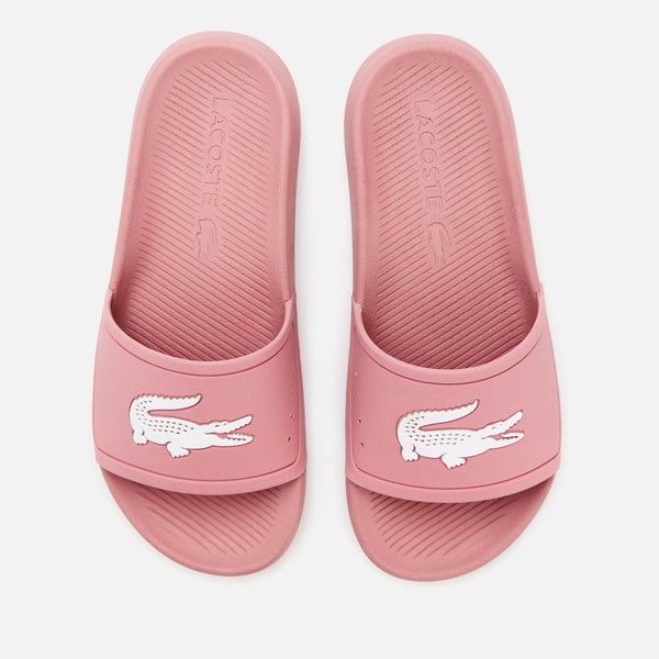 Lacoste Women's Croco Slide Sandals - Pink/White