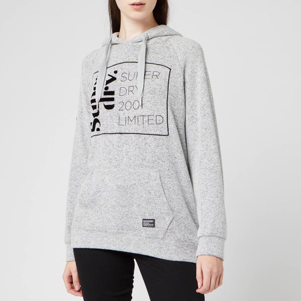Superdry Women's Supersoft Oversized Graphic Hoodie - Grey Marl