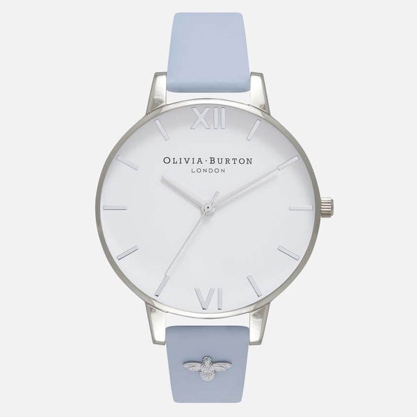 Olivia Burton Women's Embellished Strap Watch - Chalk Blue and Silver