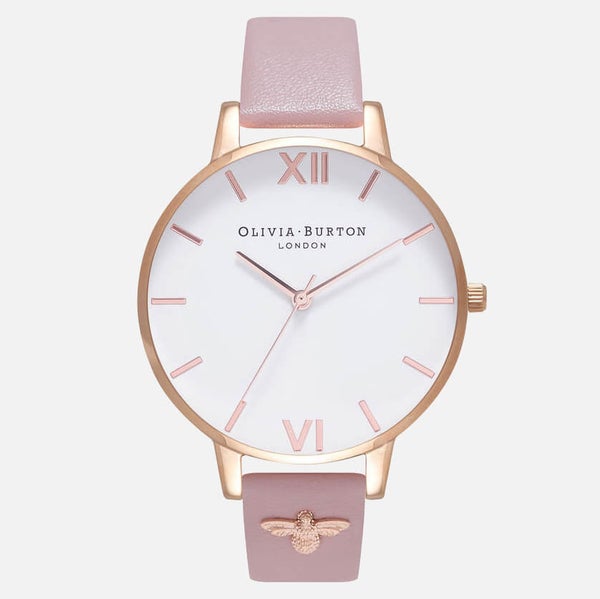 Olivia Burton Women's Embellished Strap Watch - Vegan Rose Sand and Rose Gold