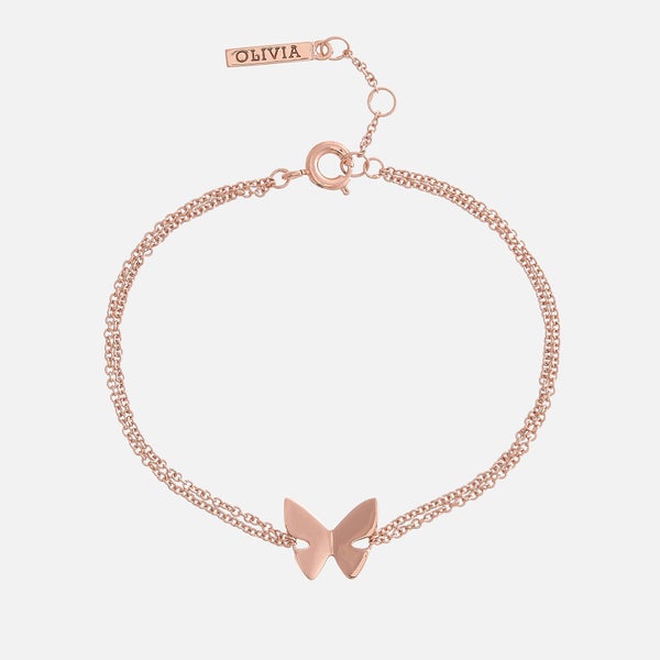 Olivia Burton Women's Social Butterfly Chain Bracelet - Rose Gold