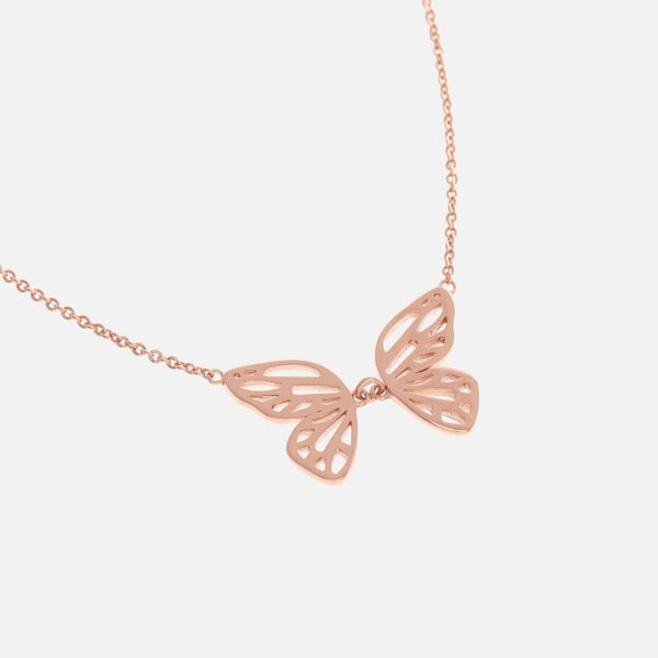 Olivia Burton Women's Butterfly Wing Necklace - Rose Gold