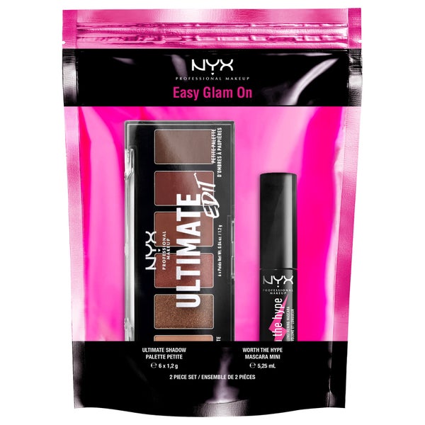 NYX Professional Makeup Easy Glam On Eyeshadow and Mascara Duo Gift Set (Worth £16.00)