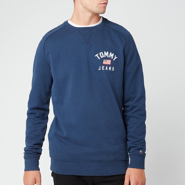 Tommy Jeans Men's Washed Chest Graphic Crew Sweatshirt - Black Iris