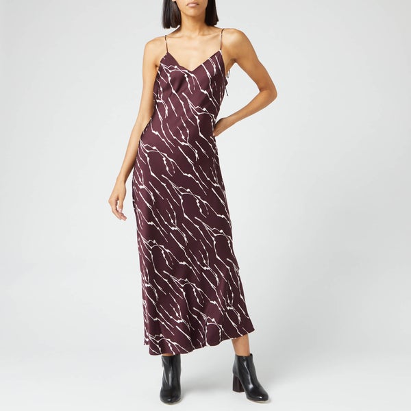 Whistles Women's Dagma Twig Print Slip Dress - Burgundy
