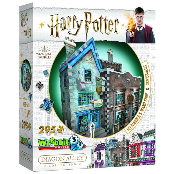Harry Potter Diagon Alley Collection Ollivander's Wand Shop and Scribbulus 3D Puzzle (295 Pieces)