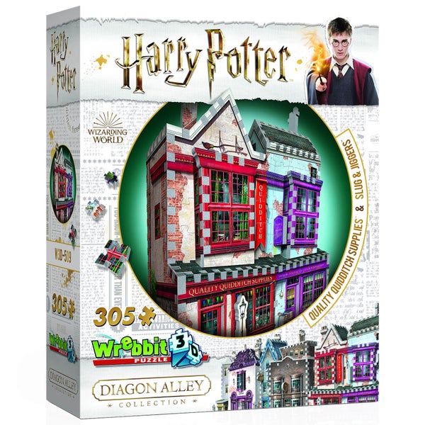 Harry Potter Diagon Alley Collection Quidditch Supplies and Slug & Jiggers 3D Puzzle (305 Pieces)