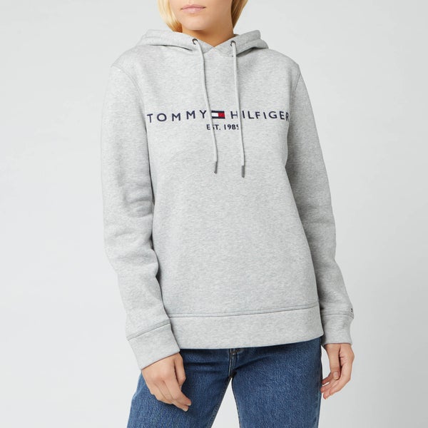 Tommy Hilfiger Women's Essential Long Sleeve Hilfiger Hoodie - Light Grey