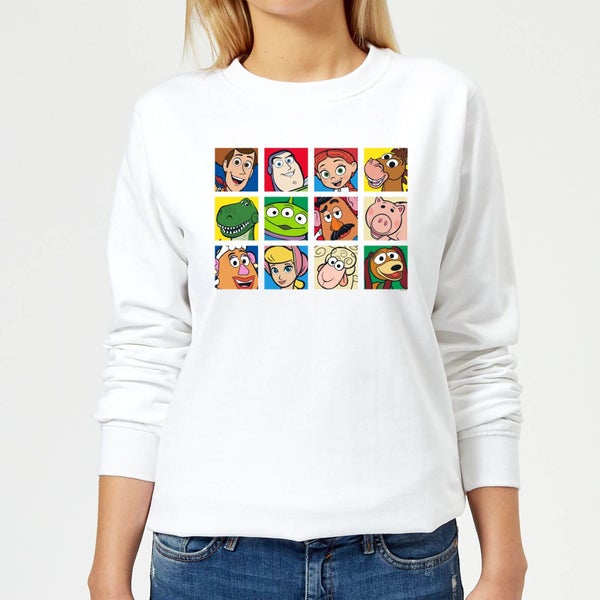 Disney Toy Story Face Collage Women's Sweatshirt - White