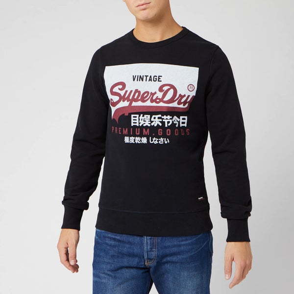 Superdry Men's Vintage Logo Crew Sweatshirt - Black