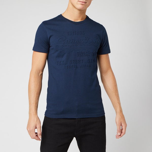 Superdry Men's Shirt Shop Embossed T-Shirt - Buck Blue Marl