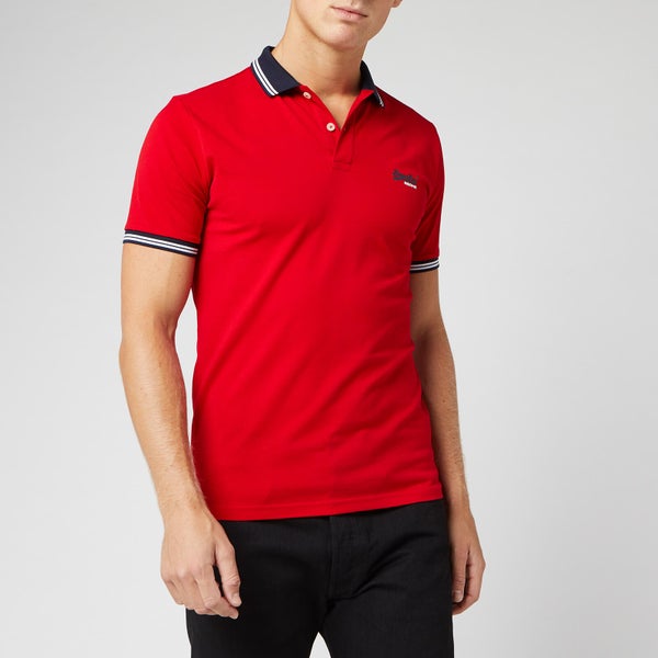 Superdry Men's Classic Lite Micro Sports Polo Shirt - Rouge Red
