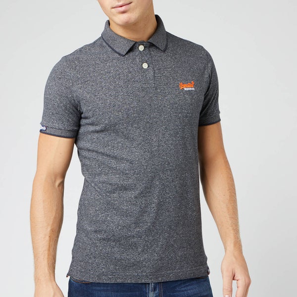 Superdry Men's Orange Label Jersey Short Sleeve Polo Shirt - Volcanic Black Feeder