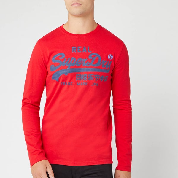 Superdry Men's Vintage Logo 1st Duo Long Sleeve T-Shirt - Rouge Red