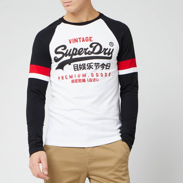 Superdry Men's Vl Tri Colour Raglan Long Sleeve T-Shirt - Optic
