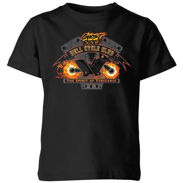Marvel Ghost Rider Hell Cycle Club Kids' T-Shirt - Black
