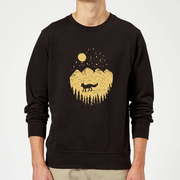 Moonlight Fox Adventure Sweatshirt - Black