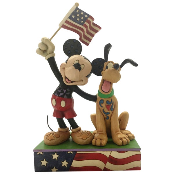 Disney Traditions - A Banner Day (Mickey and Pluto Patriotic Figurine)