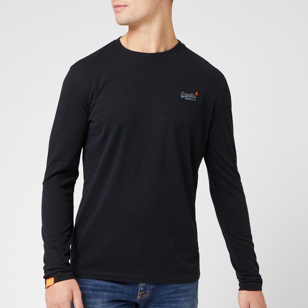 Superdry Men's O L Vintage Embroidery Long Sleeve T-Shirt - Black