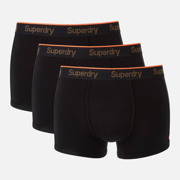 Superdry Men's Orange Label Sport Trunk Boxers Triple Pack - Black/Black/Black