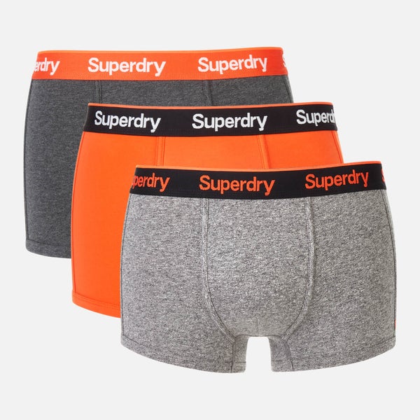 Superdry Men's Orange Label Sport Trunk Boxers Triple Pack - Grey/Black JSp/Havana Orange