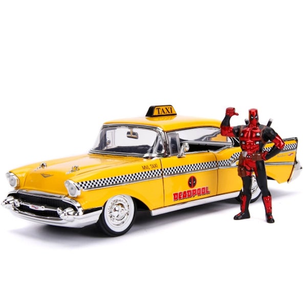 Jada Die Cast Marvel 1:24 Taxi and Deadpool Figure