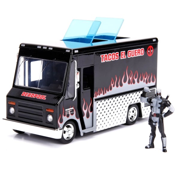 Jada Die Cast Marvel 1:24 Taco Truck and X-Force Deadpool Figure