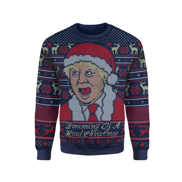 IWOOT Exclusive Boris Johnson Knitted Christmas Jumper - Navy