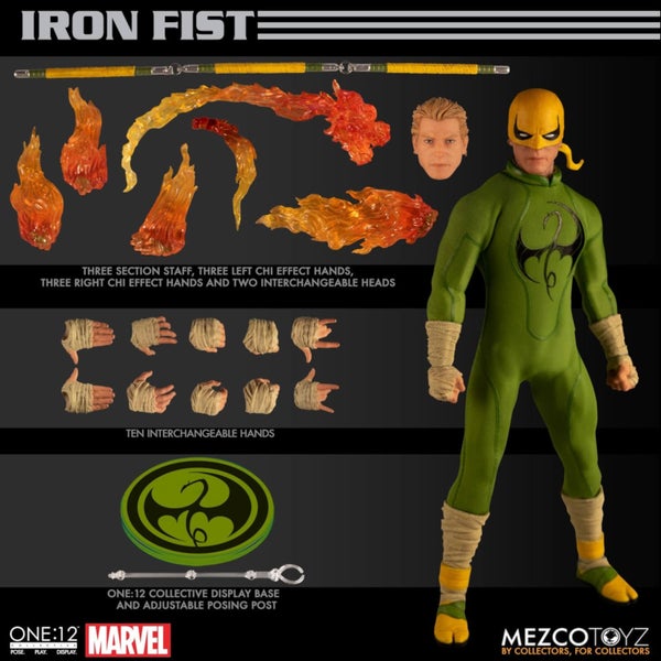 Mezco Figure Iron Fist échelle 1:12 Collection Marvel Comics