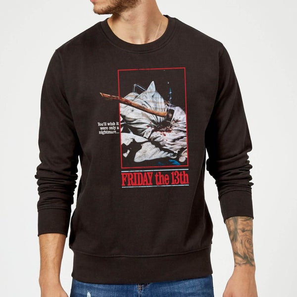 Friday the 13th Axe Attack Retro Poster Sweatshirt - Black