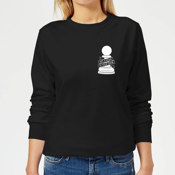 Not A Pawn In Your Game Pocket Print Women's Sweatshirt - Black