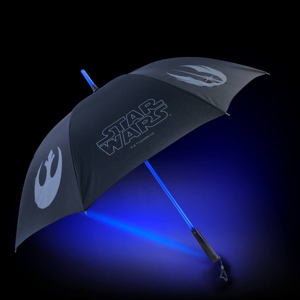 Parapluie sabre laser Star Wars Officiel avec interrupteur - Côté lumière (bleu) - Zavvi Exclusif